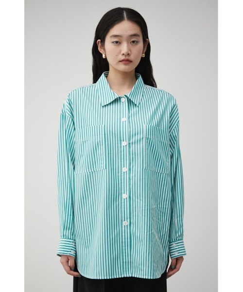 AZUL by moussy（アズールバイマウジー）の「RELATECH COTTON LOOSE SHIRT/リラテックコットンルースシャツ（シャツ/ブラウス・レディース・グリーン系その他/ブルー系その他/ピンク系その他/ブルー系その他3/オフホワイト・SMALL/MEDIUM）」の18枚目の写真