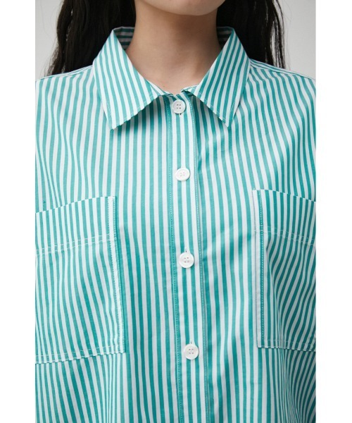 AZUL by moussy（アズールバイマウジー）の「RELATECH COTTON LOOSE SHIRT/リラテックコットンルースシャツ（シャツ/ブラウス・レディース・グリーン系その他/ブルー系その他/ピンク系その他/ブルー系その他3/オフホワイト・SMALL/MEDIUM）」の21枚目の写真