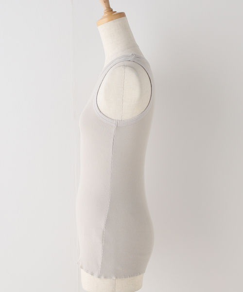 CITYSHOP（シティーショップ）の「SOFT RIB TANK：タンクトップ（タンクトップ・レディース・ライトグレー/ホワイト・FREE）」の3枚目の写真