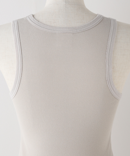 CITYSHOP（シティーショップ）の「SOFT RIB TANK：タンクトップ（タンクトップ・レディース・ライトグレー/ホワイト・FREE）」の6枚目の写真
