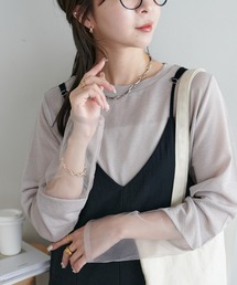 【新色追加！/全16色展開】シアー袖切替プルオーバー≪WEB限定カラーあり≫