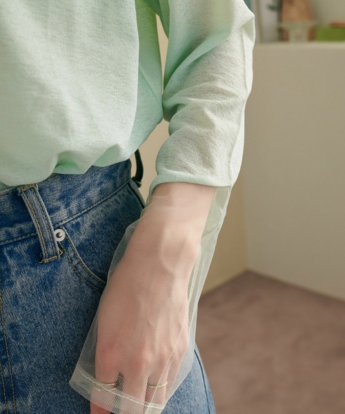 【新品】DES PRES(デプレ) グリッター シアー プルオーバー グリッターシアー ラウンドネックプルオーバー（DES PRES