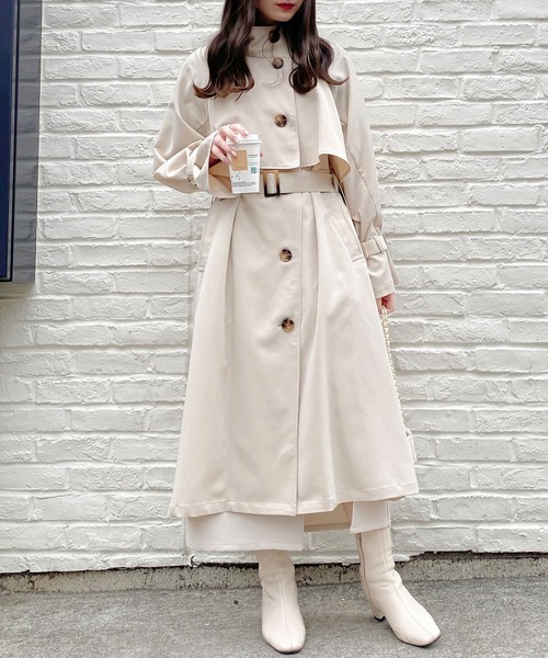 INGNI(イング)の「スタンドカラートレンチコート(トレンチコート・レディース・ベージュ/ライトベージュ・M)」の10枚目の写真