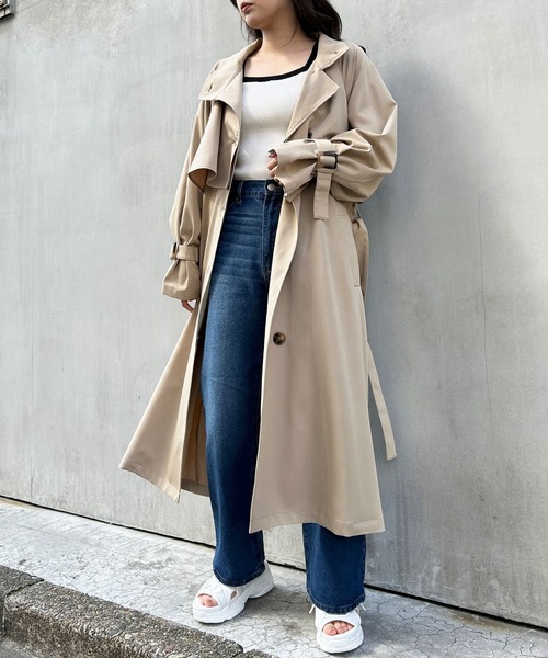 INGNI(イング)の「スタンドカラートレンチコート(トレンチコート・レディース・ベージュ/ライトベージュ・M)」の4枚目の写真