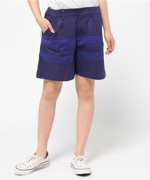 WHITE MOUNTAINEERING（ホワイトマウンテニアリング）の「【WhiteMountaineering】ランダムボーダープリントC/Lショーツ（その他パンツ・レディース・サックスブルー/ネイビー・0）」の2枚目の写真