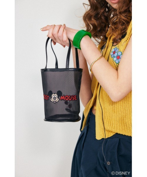Disney SERIES CREATED by MUS（ディズニーシリーズクリエイテッドバイエムユーエス）の「MD EMBROIDERY MESH バッグ / MICKEY（ハンドバッグ・レディース・ブラック/レッド・FREE）」の5枚目の写真