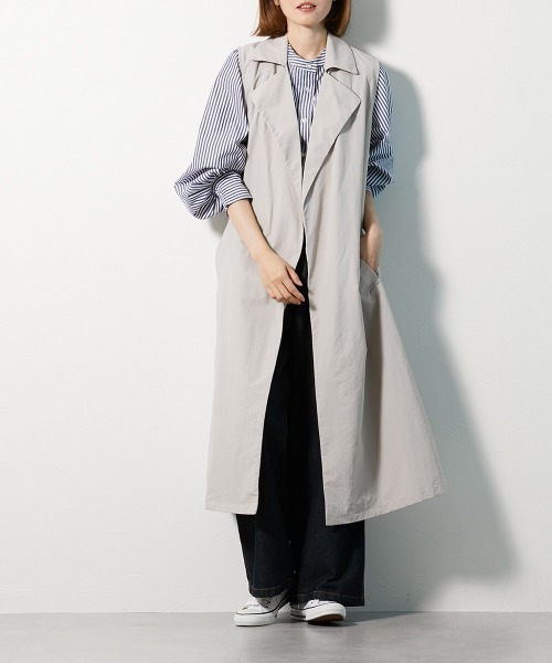 Le temps riche（ルタンリッシュ）の「3WAYスプリングトレンチコート ＜Le temps riche＞（トレンチコート・レディース・グレイッシュベージュ・M/L）」の4枚目の写真
