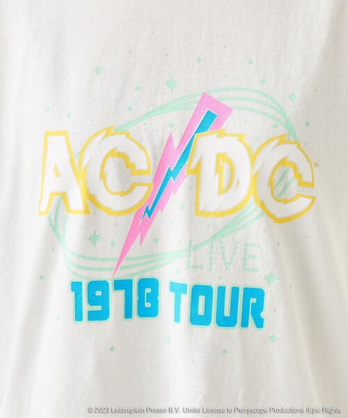FREAK'S STORE（フリークスストア）の「ACDC  フリルノースリーブTシャツ（Tシャツ/カットソー・レディース・ブラック/オフホワイト・ﾌﾘ-）」の4枚目の写真