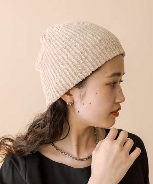 mystic（ミスティック）の「[mline] サマーニットビーニー（ニットキャップ/ビーニー・レディース・ベージュ/ブラック・FREE）」の3枚目の写真