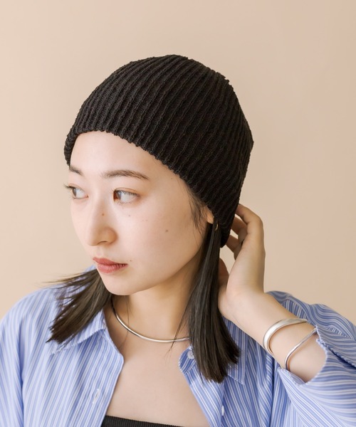mystic（ミスティック）の「[mline] サマーニットビーニー（ニットキャップ/ビーニー・レディース・ベージュ/ブラック・FREE）」の8枚目の写真