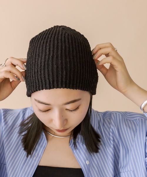 mystic（ミスティック）の「[mline] サマーニットビーニー（ニットキャップ/ビーニー・レディース・ベージュ/ブラック・FREE）」の9枚目の写真