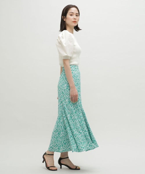 NANO universe（ナノユニバース）の「LB.03/フラワーマーメイドスカート（スカート・レディース・ブラック/グリーン・S/M）」の3枚目の写真