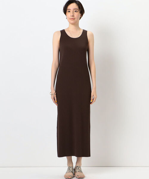 NOLLEY’S Sophi(ノーリーズソフィ)の「《アンサンブル対応》ワイドリブ風アメスリタンクトップマキシ丈ニットワンピース(ワンピース・レディース・ダークブラウン/ブラック・36/38)」の9枚目の写真
