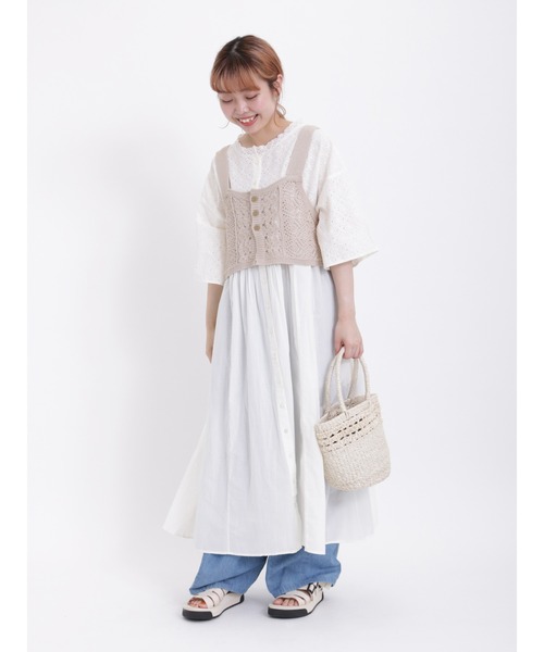 Samansa Mos2(サマンサ モスモス)の「【Lace collection】オーバーレース切替ワンピース(ワンピース・レディース・オフホワイト/ブラック・F)」の10枚目の写真