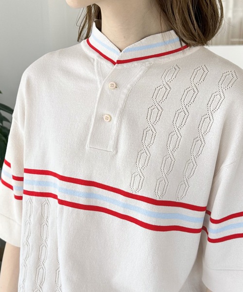 Java（ジャバ）の「《JAVAジャバ 別注》大人のヴィンテージライク。レトロボーダーニットポロシャツ（ポロシャツ・メンズ・ブルー/ブラウン/ベージュ/ライトグレー・X-LARGE/SMALL/MEDIUM/LARGE）」の16枚目の写真