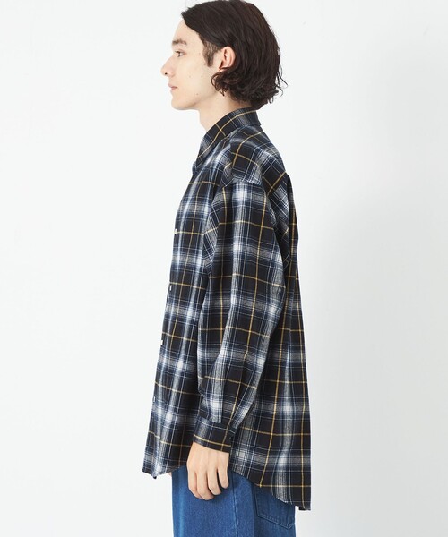 green label relaxing(グリーンレーベルリラクシング)の「【WEB限定】<GLR or>カラー フランネル ロングスリーブ チェック シャツ(シャツ/ブラウス・メンズ・ネイビー・M/L/S)」の3枚目の写真