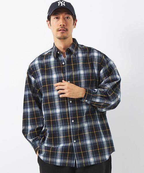 green label relaxing(グリーンレーベルリラクシング)の「【WEB限定】<GLR or>カラー フランネル ロングスリーブ チェック シャツ(シャツ/ブラウス・メンズ・ネイビー・M/L/S)」の12枚目の写真