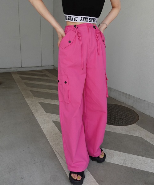 CORNERS(コーナーズ)の「カラーカーゴパンツ(カーゴパンツ・レディース・ブラック/ピンク/グリーン/ベージュ系その他・M/L)」の5枚目の写真