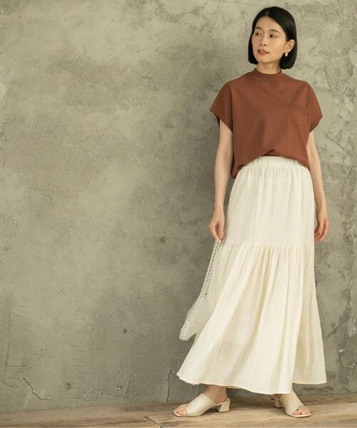 coen（コーエン）の「ティアードスカート（スカート・レディース・ブラック/オフホワイト/イエロー/ケリー・M/L）」の6枚目の写真