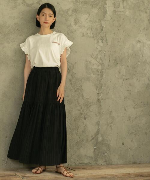 coen（コーエン）の「ティアードスカート（スカート・レディース・ブラック/オフホワイト/イエロー/ケリー・M/L）」の8枚目の写真