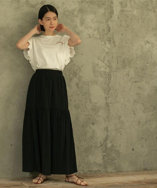 coen（コーエン）の「ティアードスカート（スカート・レディース・ブラック/オフホワイト/イエロー/ケリー・M/L）」の14枚目の写真