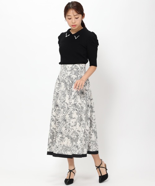 MISCH MASCH(ミッシュマッシュ)の「■2023春夏新作■トワルドジュイ裾トリミングスカート/MM327225(スカート・レディース・ホワイト/ブルー/ブラック・M/S)」の11枚目の写真