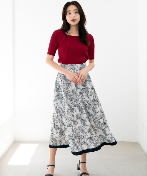 MISCH MASCH(ミッシュマッシュ)の「■2023春夏新作■トワルドジュイ裾トリミングスカート/MM327225(スカート・レディース・ホワイト/ブルー/ブラック・M/S)」の4枚目の写真