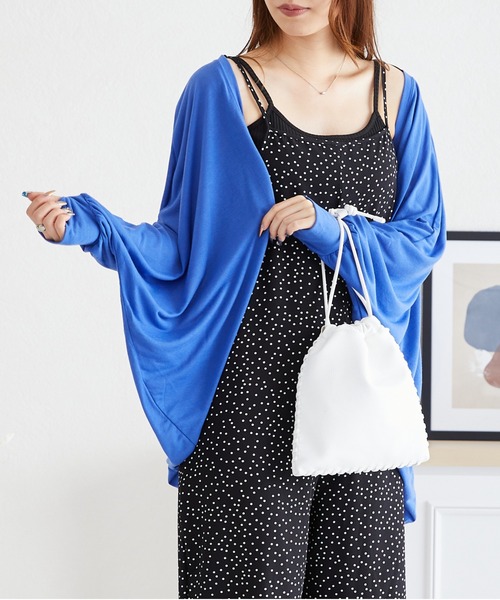 acro（アクロ）の「UVケア機能付きモモンガボレロカーディガン/AC3818（カーディガン/ボレロ・レディース・ホワイト/グリーン/ブラック/ブルー/グレー・ﾌﾘ-）」の5枚目の写真