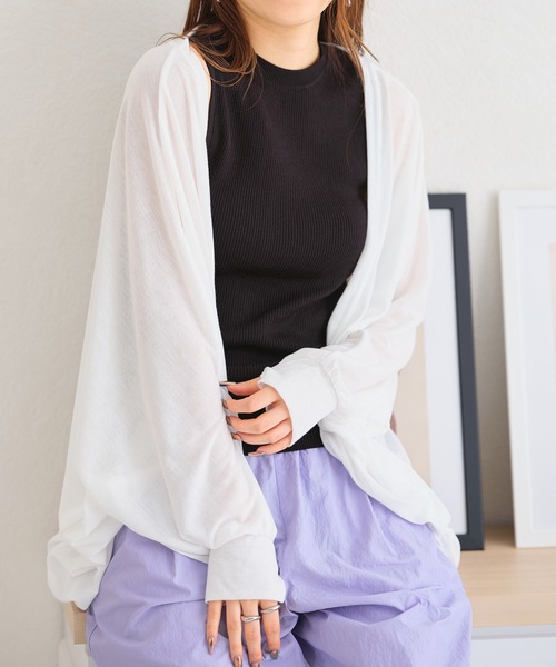 acro（アクロ）の「UVケア機能付きモモンガボレロカーディガン/AC3818（カーディガン/ボレロ・レディース・ホワイト/グリーン/ブラック/ブルー/グレー・ﾌﾘ-）」の15枚目の写真