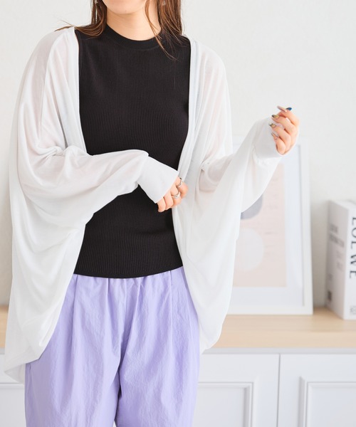 acro（アクロ）の「UVケア機能付きモモンガボレロカーディガン/AC3818（カーディガン/ボレロ・レディース・ホワイト/グリーン/ブラック/ブルー/グレー・ﾌﾘ-）」の16枚目の写真