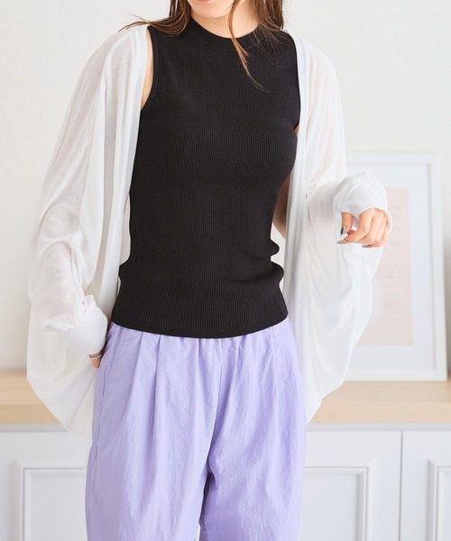 acro（アクロ）の「UVケア機能付きモモンガボレロカーディガン/AC3818（カーディガン/ボレロ・レディース・ホワイト/グリーン/ブラック/ブルー/グレー・ﾌﾘ-）」の17枚目の写真