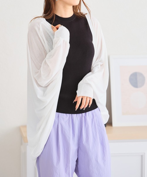 acro（アクロ）の「UVケア機能付きモモンガボレロカーディガン/AC3818（カーディガン/ボレロ・レディース・ホワイト/グリーン/ブラック/ブルー/グレー・ﾌﾘ-）」の18枚目の写真