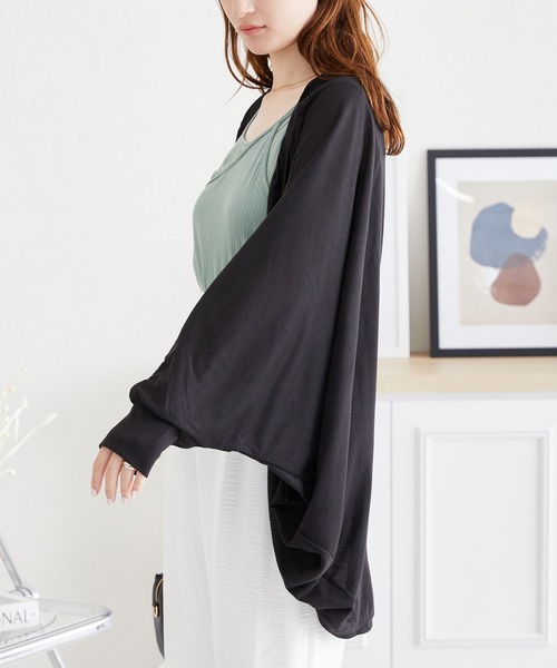 acro（アクロ）の「UVケア機能付きモモンガボレロカーディガン/AC3818（カーディガン/ボレロ・レディース・ホワイト/グリーン/ブラック/ブルー/グレー・ﾌﾘ-）」の8枚目の写真