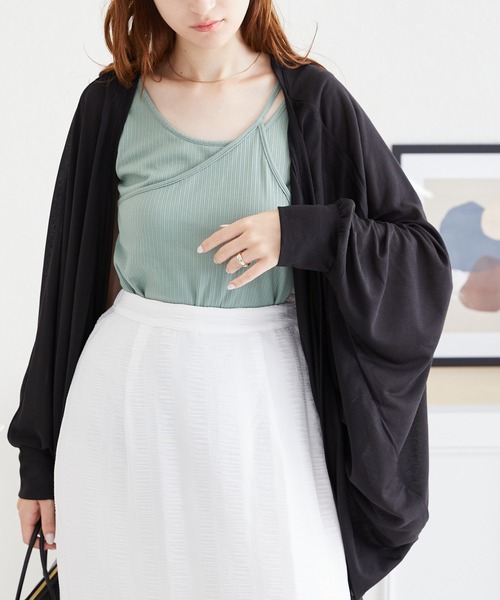 acro（アクロ）の「UVケア機能付きモモンガボレロカーディガン/AC3818（カーディガン/ボレロ・レディース・ホワイト/グリーン/ブラック/ブルー/グレー・ﾌﾘ-）」の22枚目の写真