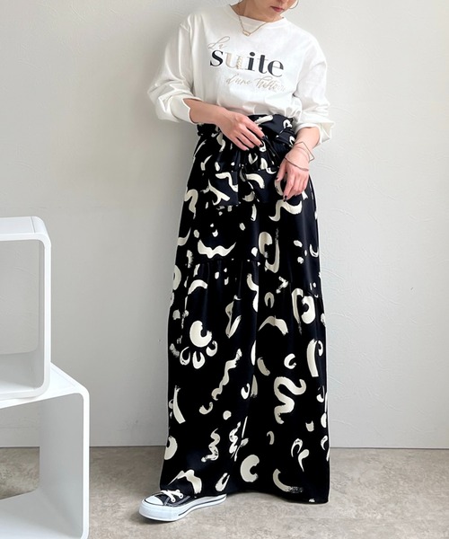 LHELBIE(レルビエ)の「パール+発泡プリントロゴロンT(Tシャツ/カットソー・レディース・オフホワイト/ピンク/ブルーグレー/チャコールグレー・M)」の20枚目の写真