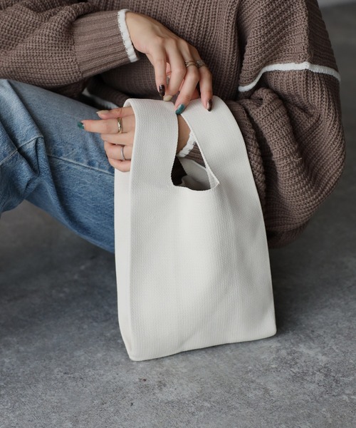 Riberry（リベリー）の「柄アソートミニニットバッグ（ハンドバッグ・レディース・ブラック系2/ブラック系1/ブラック系3/ホワイト/C/H/M/G/A/F/L/B/D/J/N/X/W/V・FREE）」の6枚目の写真