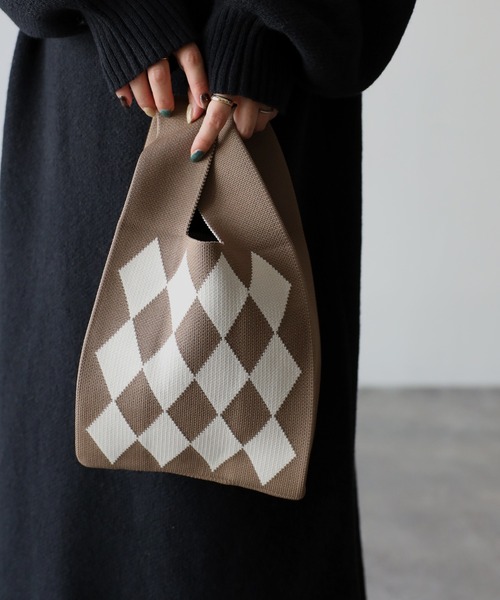 Riberry（リベリー）の「柄アソートミニニットバッグ（ハンドバッグ・レディース・ブラック系2/ブラック系1/ブラック系3/ホワイト/C/H/M/G/A/F/L/B/D/J/N/X/W/V・FREE）」の14枚目の写真