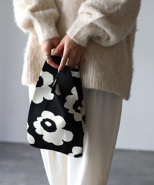 Riberry（リベリー）の「柄アソートミニニットバッグ（ハンドバッグ・レディース・ブラック系2/ブラック系1/ブラック系3/ホワイト/C/H/M/G/A/F/L/B/D/J/N/X/W/V・FREE）」の20枚目の写真