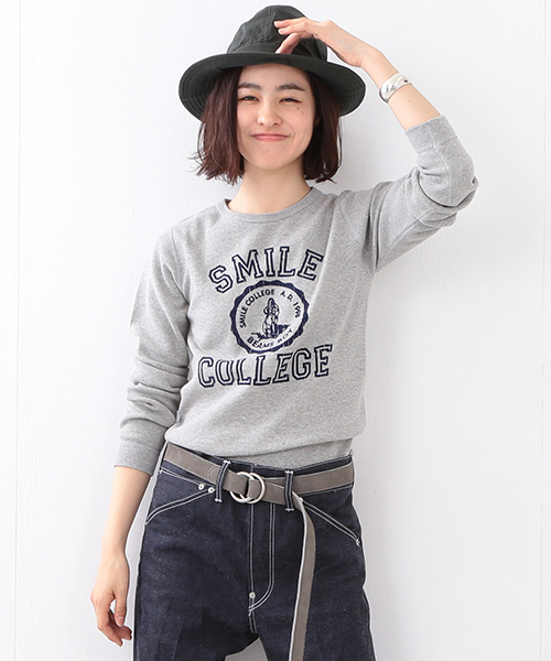 BEAMS BOY（ビームスボーイ）の「BEAMS BOY / サーマル カレッジプリント クルー（Tシャツ/カットソー・レディース・ホワイト/グレー/ネイビー・ONE SIZE）」の2枚目の写真