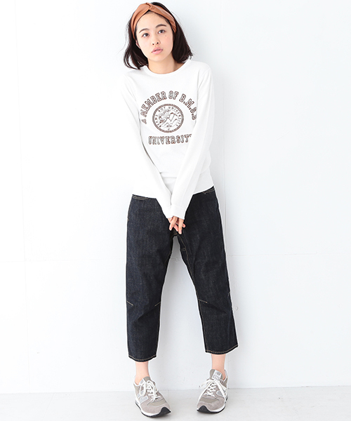 BEAMS BOY（ビームスボーイ）の「BEAMS BOY / サーマル カレッジプリント クルー（Tシャツ/カットソー・レディース・ホワイト/グレー/ネイビー・ONE SIZE）」の21枚目の写真