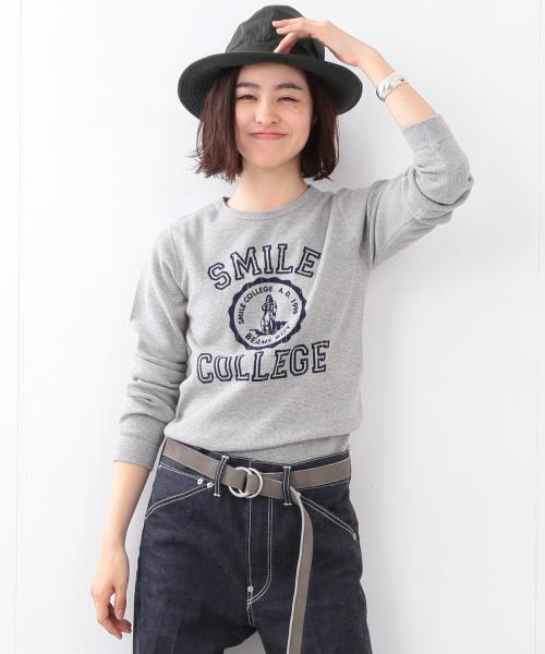 BEAMS BOY（ビームスボーイ）の「BEAMS BOY / サーマル カレッジプリント クルー（Tシャツ/カットソー・レディース・ホワイト/グレー/ネイビー・ONE SIZE）」の13枚目の写真