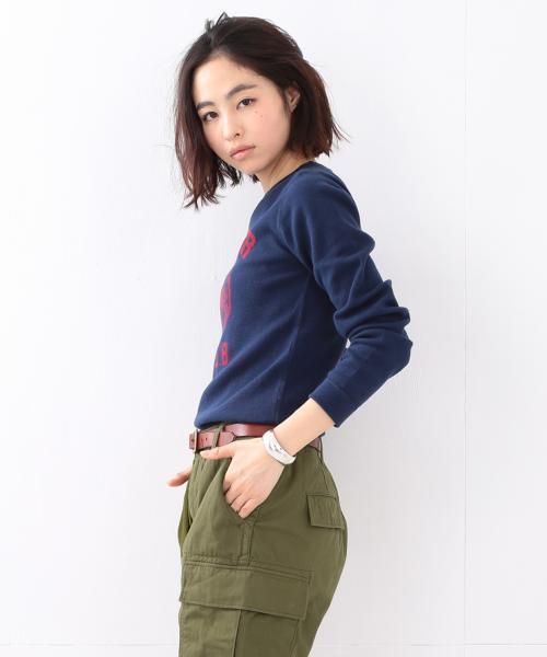 BEAMS BOY（ビームスボーイ）の「BEAMS BOY / サーマル カレッジプリント クルー（Tシャツ/カットソー・レディース・ホワイト/グレー/ネイビー・ONE SIZE）」の4枚目の写真