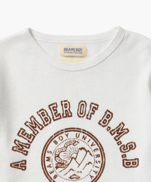 BEAMS BOY（ビームスボーイ）の「BEAMS BOY / サーマル カレッジプリント クルー（Tシャツ/カットソー・レディース・ホワイト/グレー/ネイビー・ONE SIZE）」の6枚目の写真