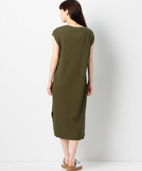 Another Edition（アナザーエディション）の「ワッフルノースリーブワンピース/ AEBC　COﾜｯﾌﾙ　NSLOP◆（ワンピース・レディース・ライトグレー/オリーブ・フリー）」の13枚目の写真