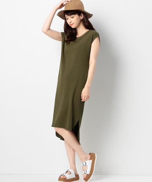 Another Edition（アナザーエディション）の「ワッフルノースリーブワンピース/ AEBC　COﾜｯﾌﾙ　NSLOP◆（ワンピース・レディース・ライトグレー/オリーブ・フリー）」の14枚目の写真