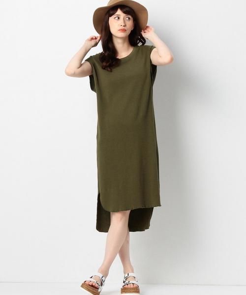 Another Edition（アナザーエディション）の「ワッフルノースリーブワンピース/ AEBC　COﾜｯﾌﾙ　NSLOP◆（ワンピース・レディース・ライトグレー/オリーブ・フリー）」の16枚目の写真