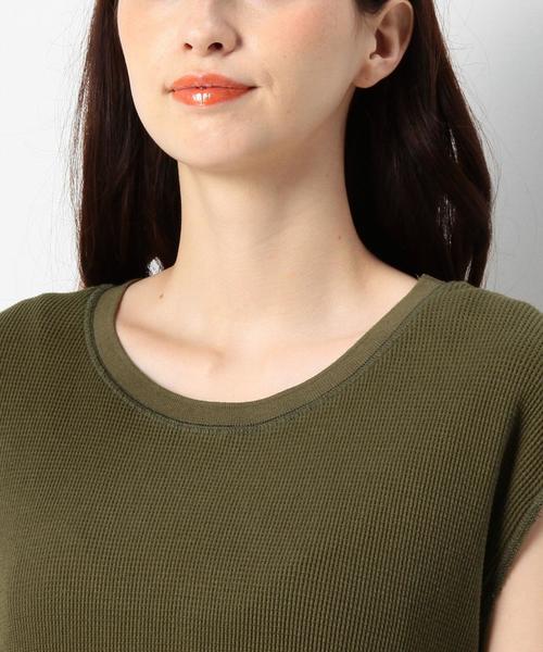 Another Edition（アナザーエディション）の「ワッフルノースリーブワンピース/ AEBC　COﾜｯﾌﾙ　NSLOP◆（ワンピース・レディース・ライトグレー/オリーブ・フリー）」の17枚目の写真