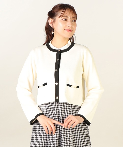 LAISSE PASSE（レッセパッセ）の「ニットジャケットアンサンブル（アンサンブル・レディース・ピンクベージュ/アイボリー/ブラック/ライトブルー/ベージュ/ブラック×ホワイト・MEDIUM）」の10枚目の写真