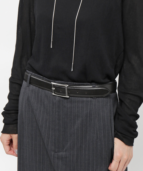 AP STUDIO(エーピーストゥディオ)の「*【ATELIER AMBOISE/アトリエ アンボワーズ】plate buckle belt (silver)(ベルト・レディース・ブラック・FREE)」の5枚目の写真