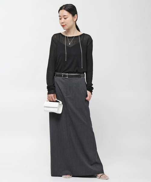 AP STUDIO(エーピーストゥディオ)の「*【ATELIER AMBOISE/アトリエ アンボワーズ】plate buckle belt (silver)(ベルト・レディース・ブラック・FREE)」の7枚目の写真
